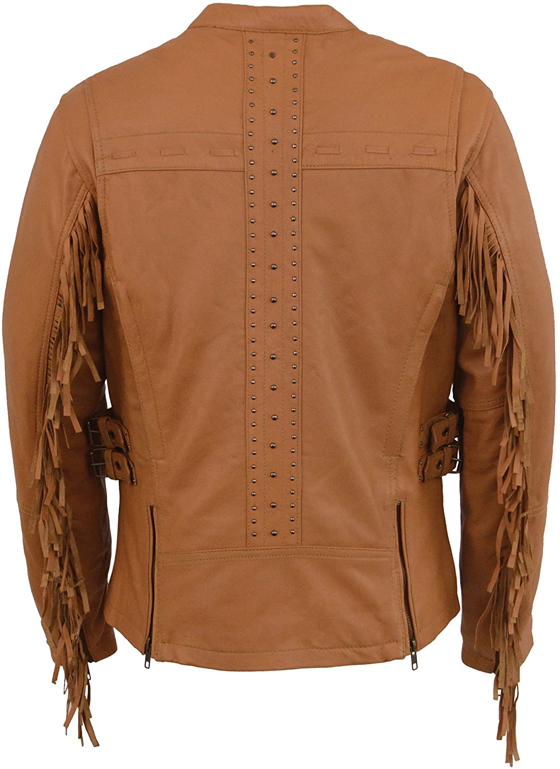 Milwaukee Leather MLL2566 Ladies ‘Fringed Racer’ Lightweight Saddle Leather Jacket