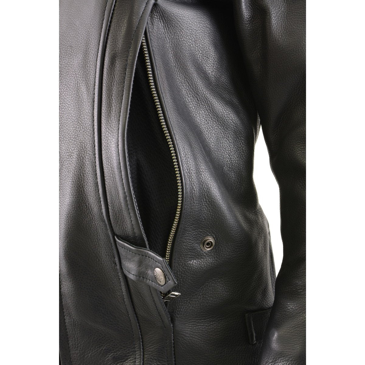 Milwaukee Leather MLL2530 Women's Vented Black Leather Scooter Jacket