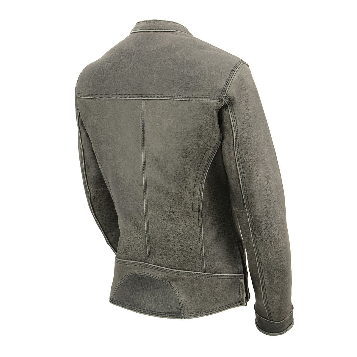 Milwaukee Leather MLL2550 Women's ‘Scooter ‘Distressed Grey Leather Motorcycle Riding Vented Jacket