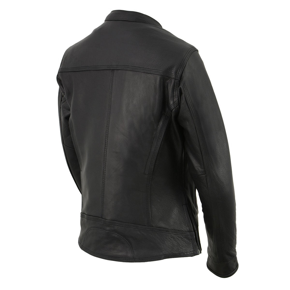 Milwaukee Leather MLL2551 Women's Scooter Black Leather Vented Lightweight Triple Stitch Motorcycle Jacket