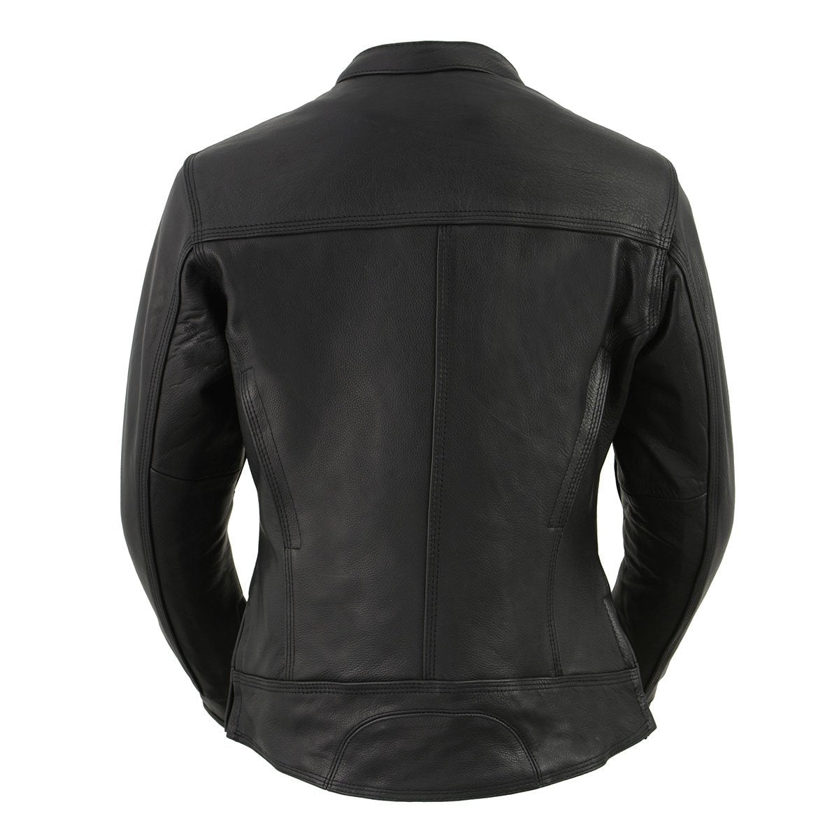 Milwaukee Leather MLL2552 Women's Black 'Cool-Tec' Leather Scooter Triple Stitch Jacket