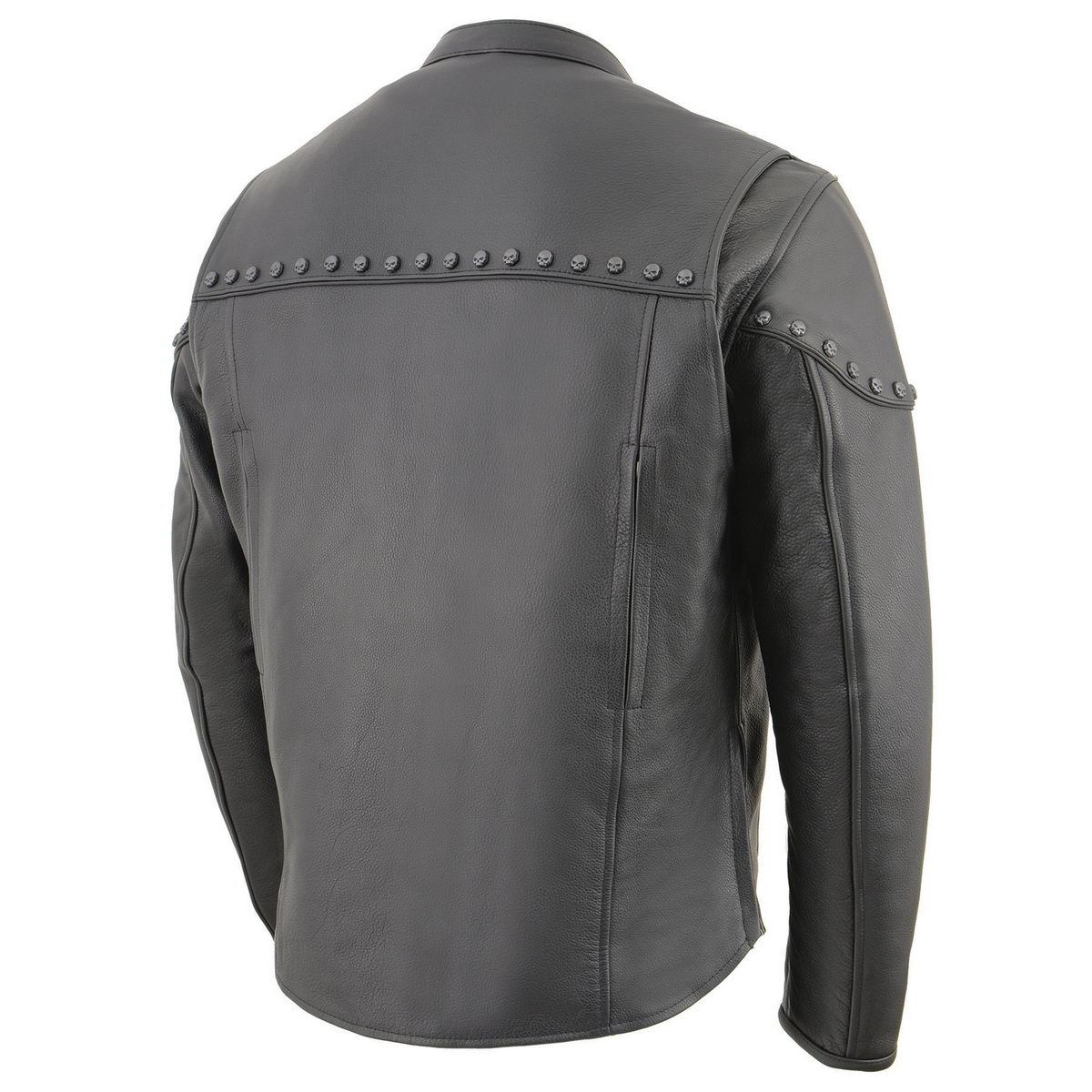 Milwaukee Leather MLM1504 Men's Black ‘The Skelly Racer’ Premium Moto Leather Jacket