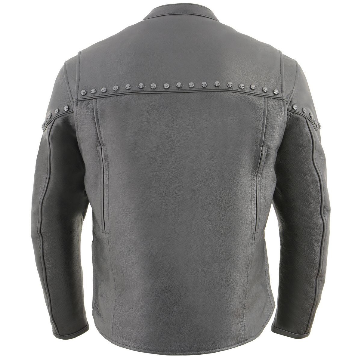 Milwaukee Leather MLM1504 Men's Black ‘The Skelly Racer’ Premium Moto Leather Jacket