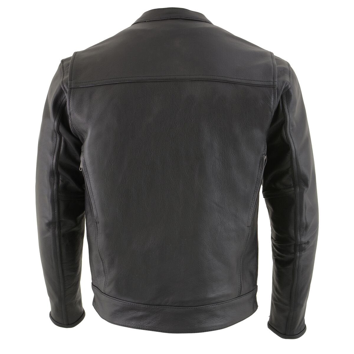 Milwaukee Leather MLM1506 Men's 'Cool-Tec' Black Real Leather Scooter Style Motorcycle Jacket with Utility Pockets