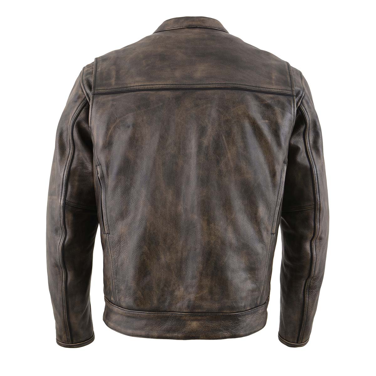 Milwaukee Leather MLM1508 Men's Distressed Brown Leather Motorcycle Jacket