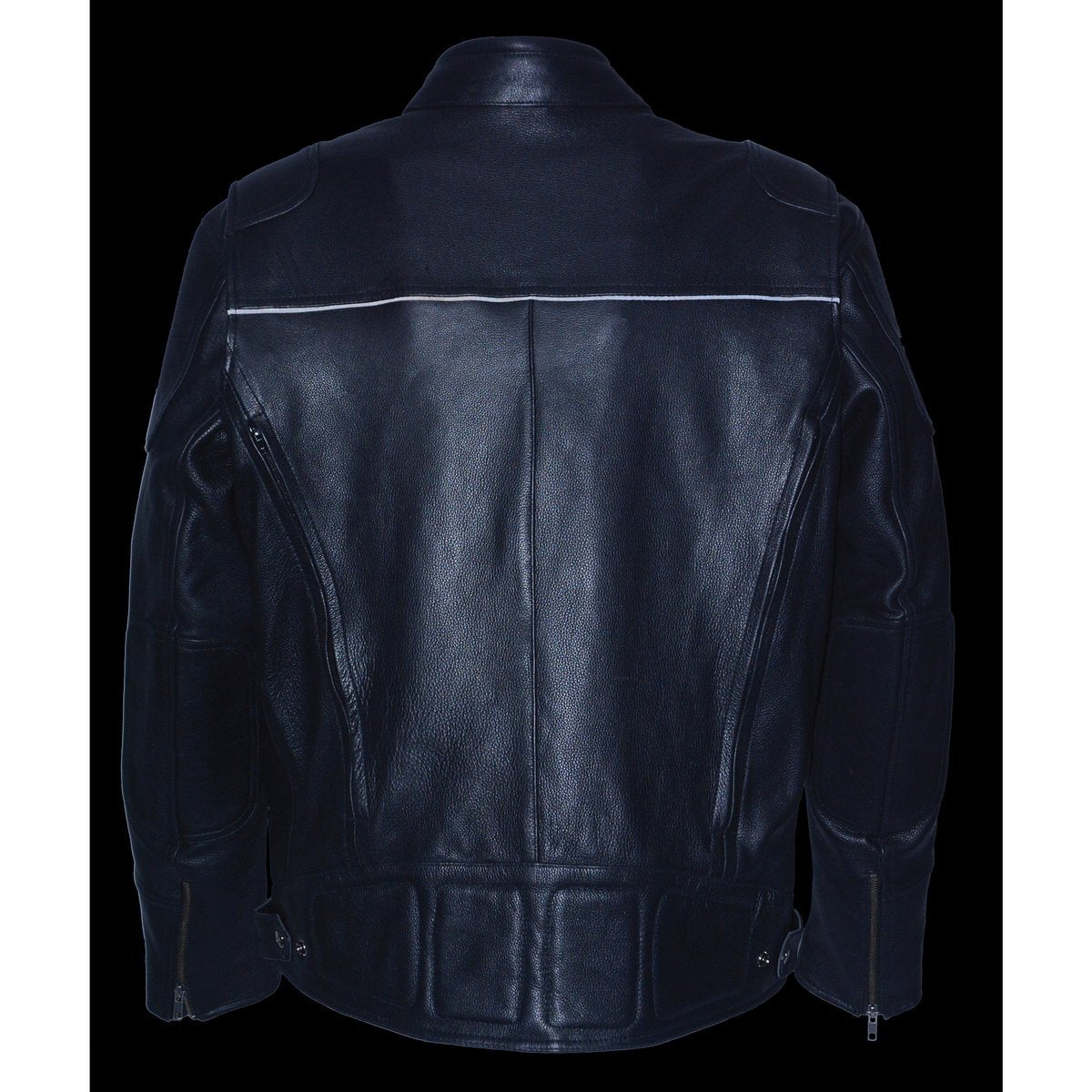 Milwaukee Leather Heated Jacket for Men's Black Cowhide Leather - Motorcycle Vented Jacket for All Seasons MLM1513