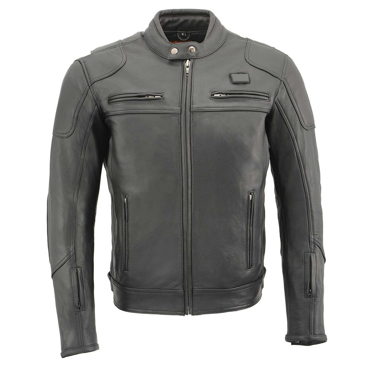 Milwaukee Leather Heated Jacket for Men's All Seasons Black Cool-Tec Leather - Motorcycle Vented Jackets MLM1514SET