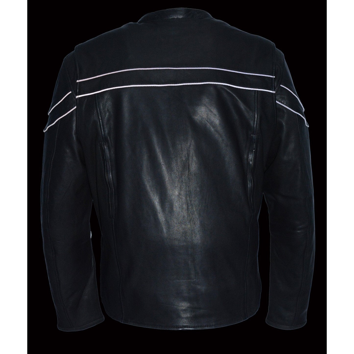 Milwaukee Leather MLM1525 Men's ‘Crossover’ Black Leather Lightweight MC Jacket