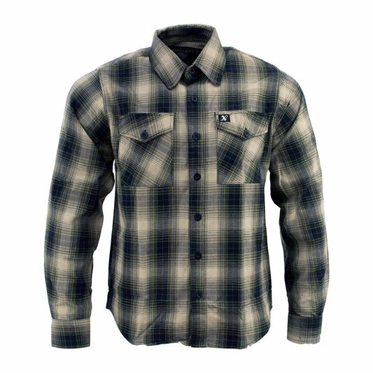 Milwaukee Leather MNG11649 Men's Grey with Black Long Sleeve Cotton Flannel Shirt