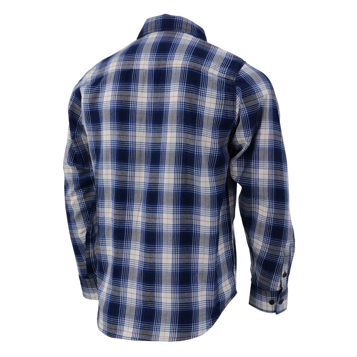 Milwaukee Leather MNG11650 Men's Blue and White Long Sleeve Cotton Flannel Shirt