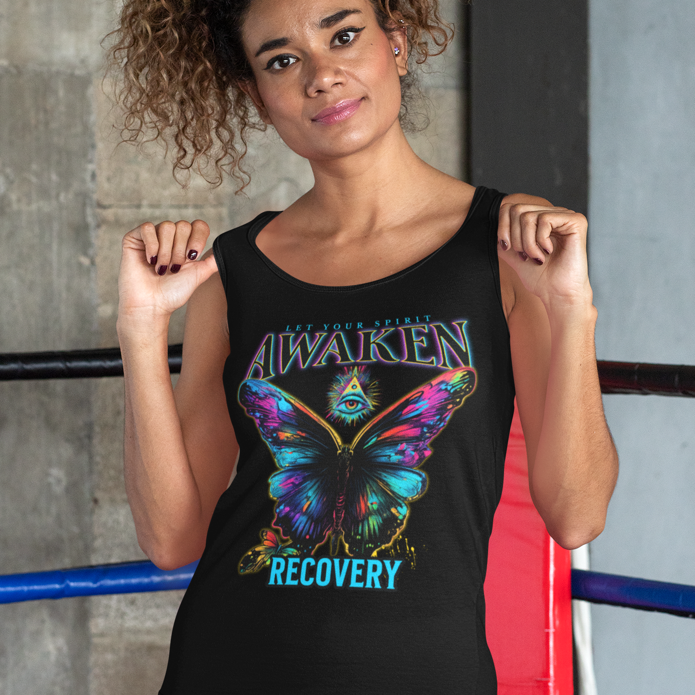 Womens Recovery Tank | Inspiring Sobriety |  Spirit Awaken Butterfly