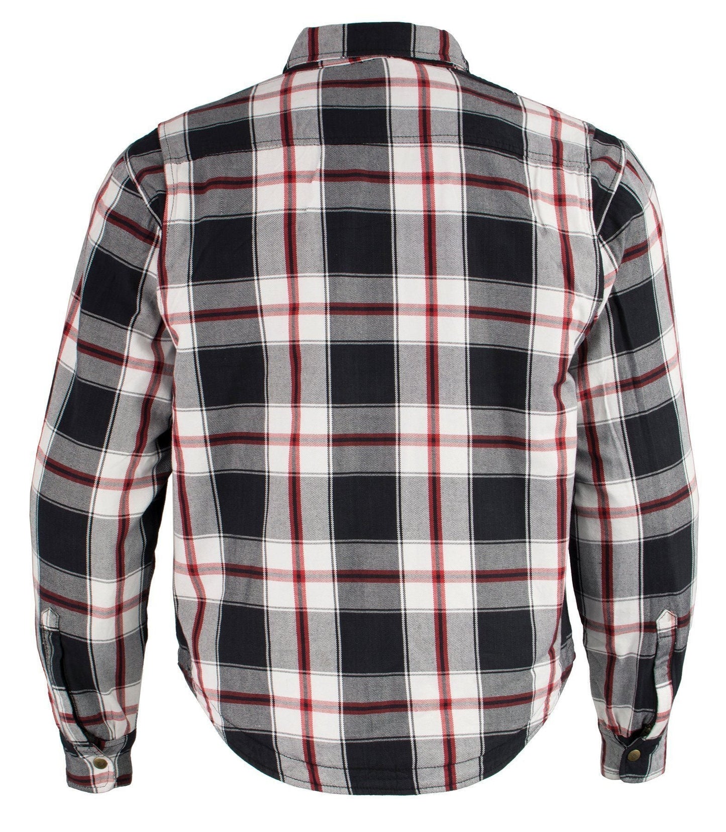 Milwaukee Leather MPM1625 Men's Plaid Flannel Biker Shirt with CE Approved Armor - Reinforced w/ Aramid Fibers