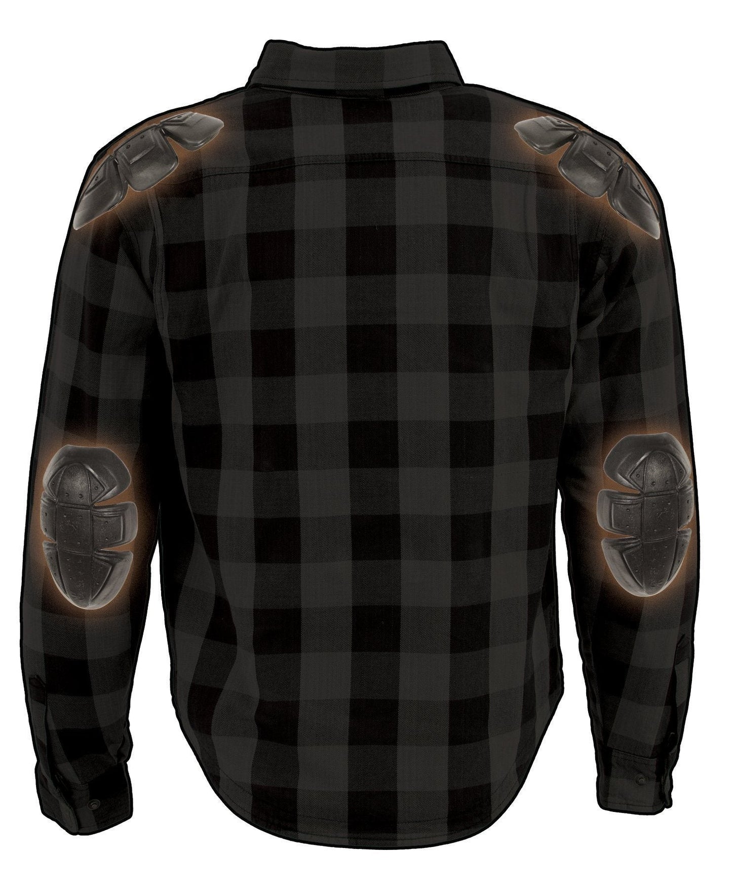 Milwaukee Leather MPM1630 Men's Plaid Flannel Biker Shirt with CE Approved Armor - Reinforced w/ Aramid Fibers