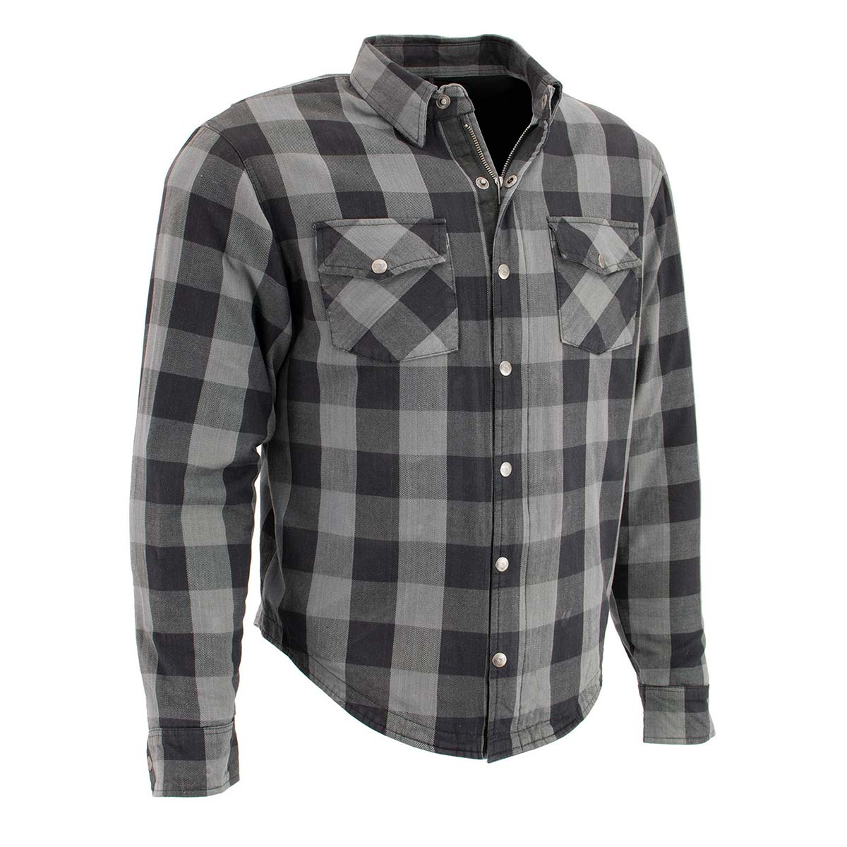 Milwaukee Leather MPM1630 Men's Plaid Flannel Biker Shirt with CE Approved Armor - Reinforced w/ Aramid Fibers