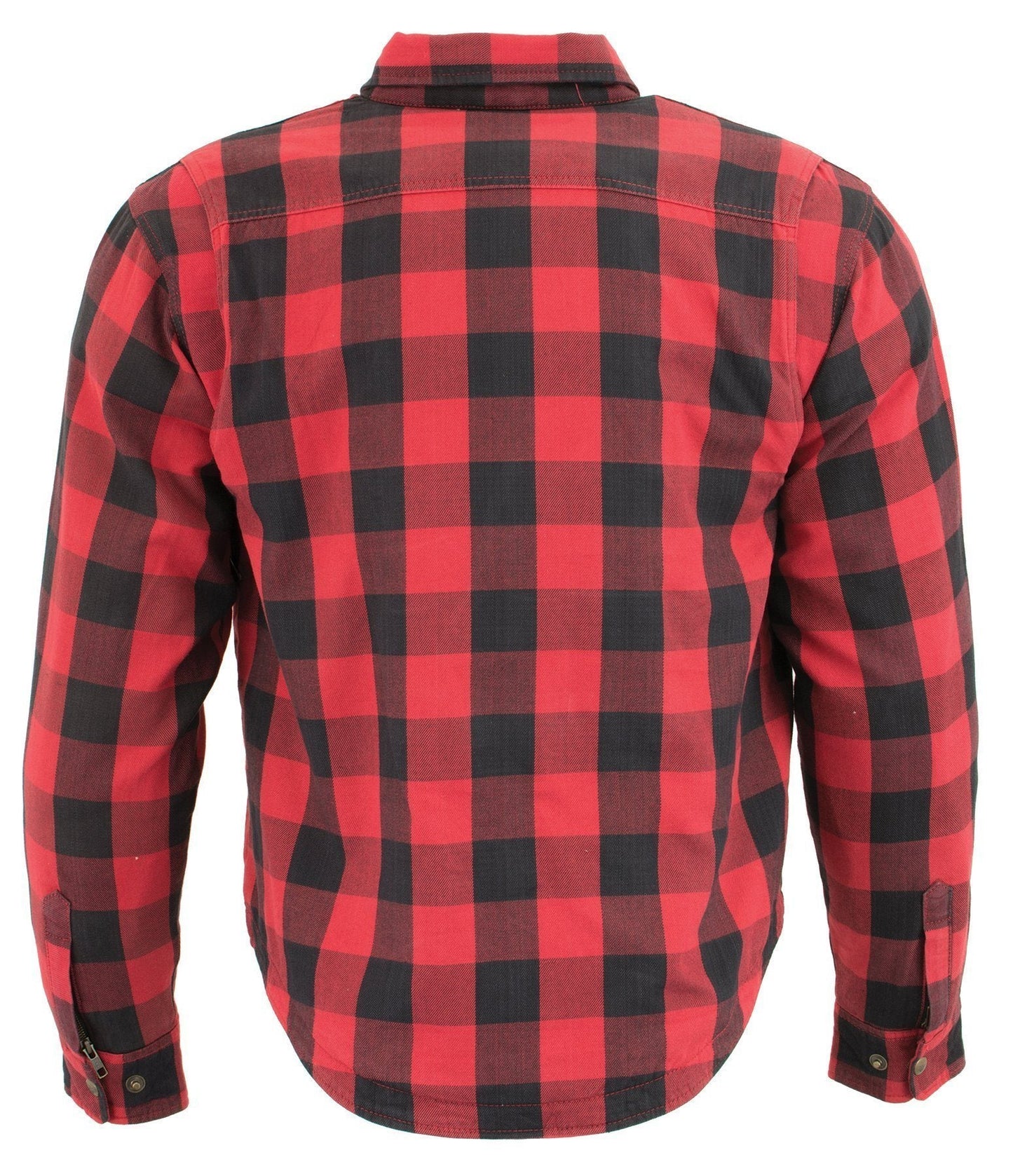 Milwaukee Leather MPM1631 Men's Plaid Flannel Biker Shirt with CE Approved Armor - Reinforced w/ Aramid Fiber