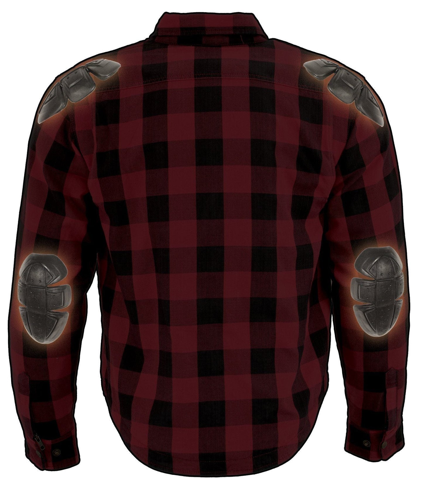 Milwaukee Leather MPM1631 Men's Plaid Flannel Biker Shirt with CE Approved Armor - Reinforced w/ Aramid Fiber