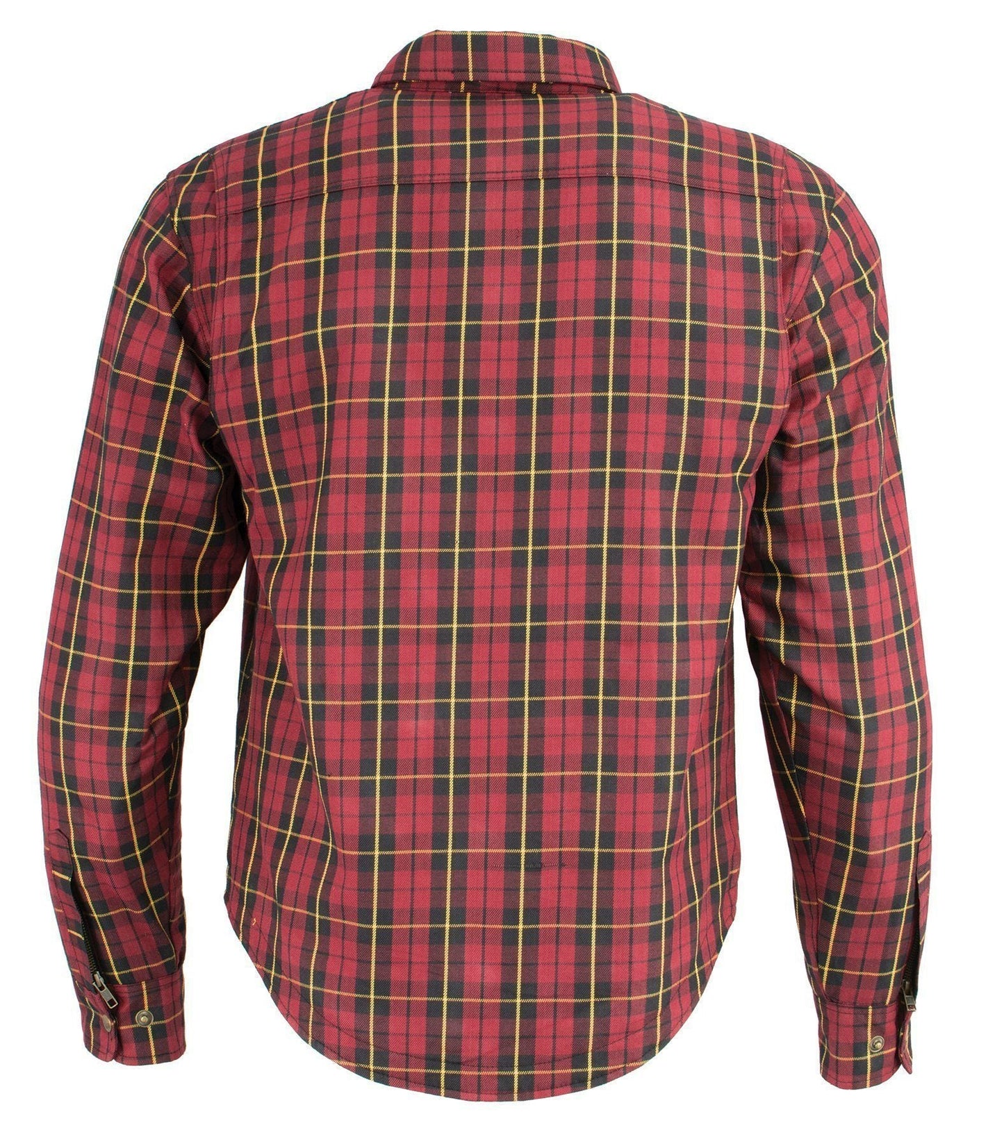 Milwaukee Leather MPM1632 Men's Plaid Flannel Biker Shirt with CE Approved Armor - Reinforced w/ Aramid Fiber