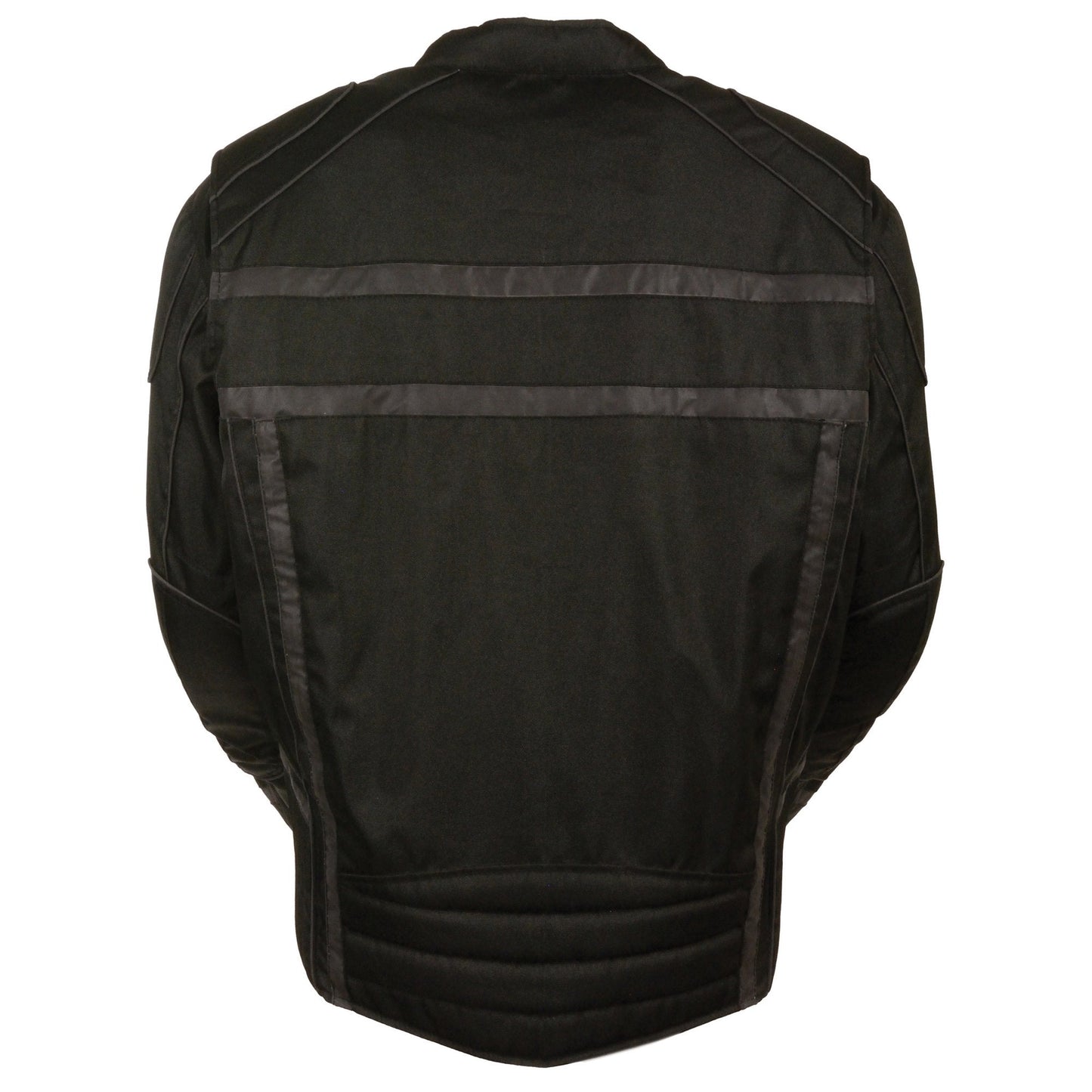 Milwaukee Leather MPM1740 Men's Black Vented Textile Jacket with Reflective Stripes