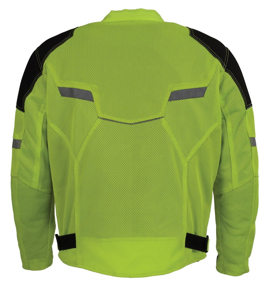 Milwaukee Leather MPM1792 Men’s Black and Green High-Viz Motorcycle Jacket with Armor – High Visibility Armored Mesh Racing Jacket