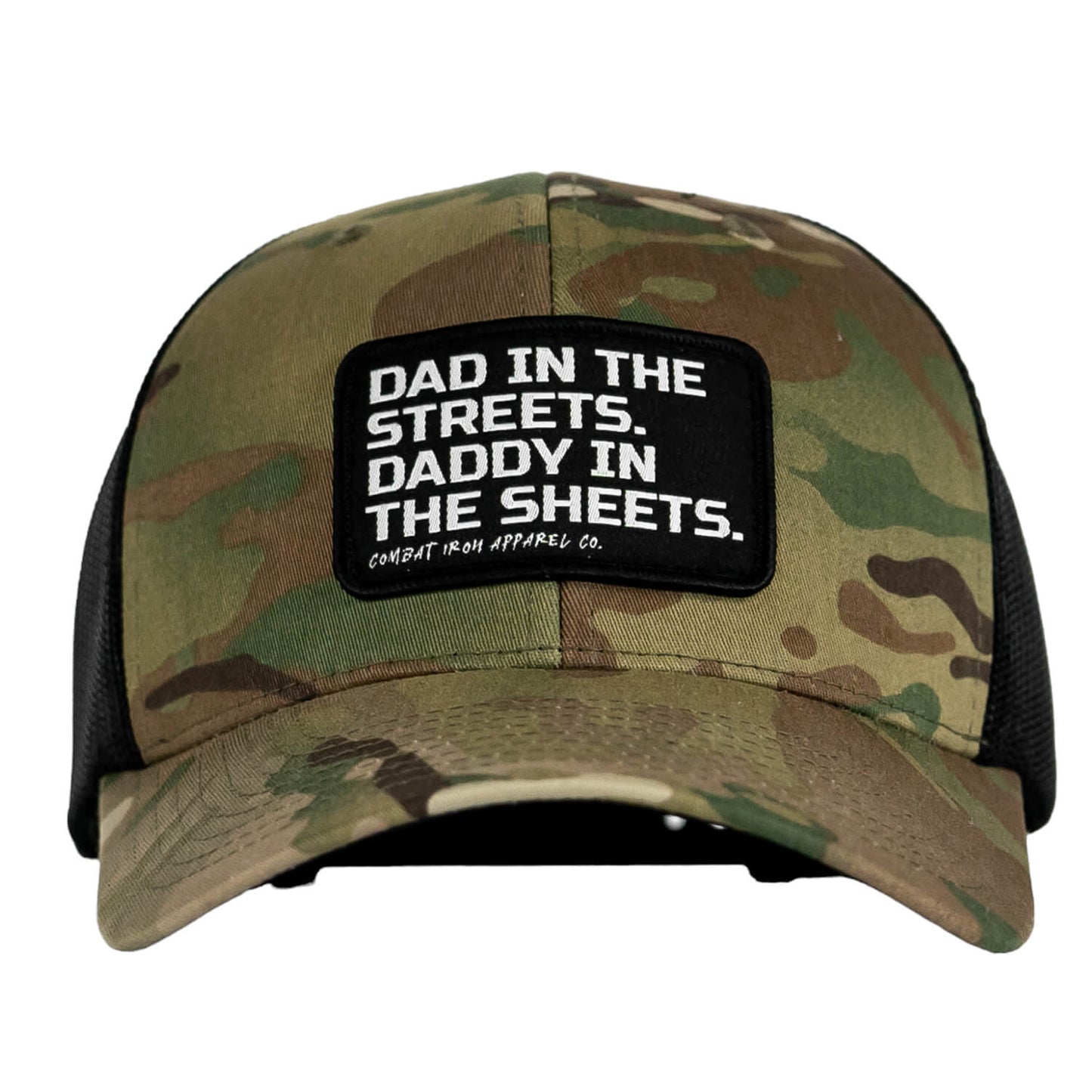 DAD IN THE STREETS. DADDY IN THE SHEETS. BLACK PATCH SNAPBACK