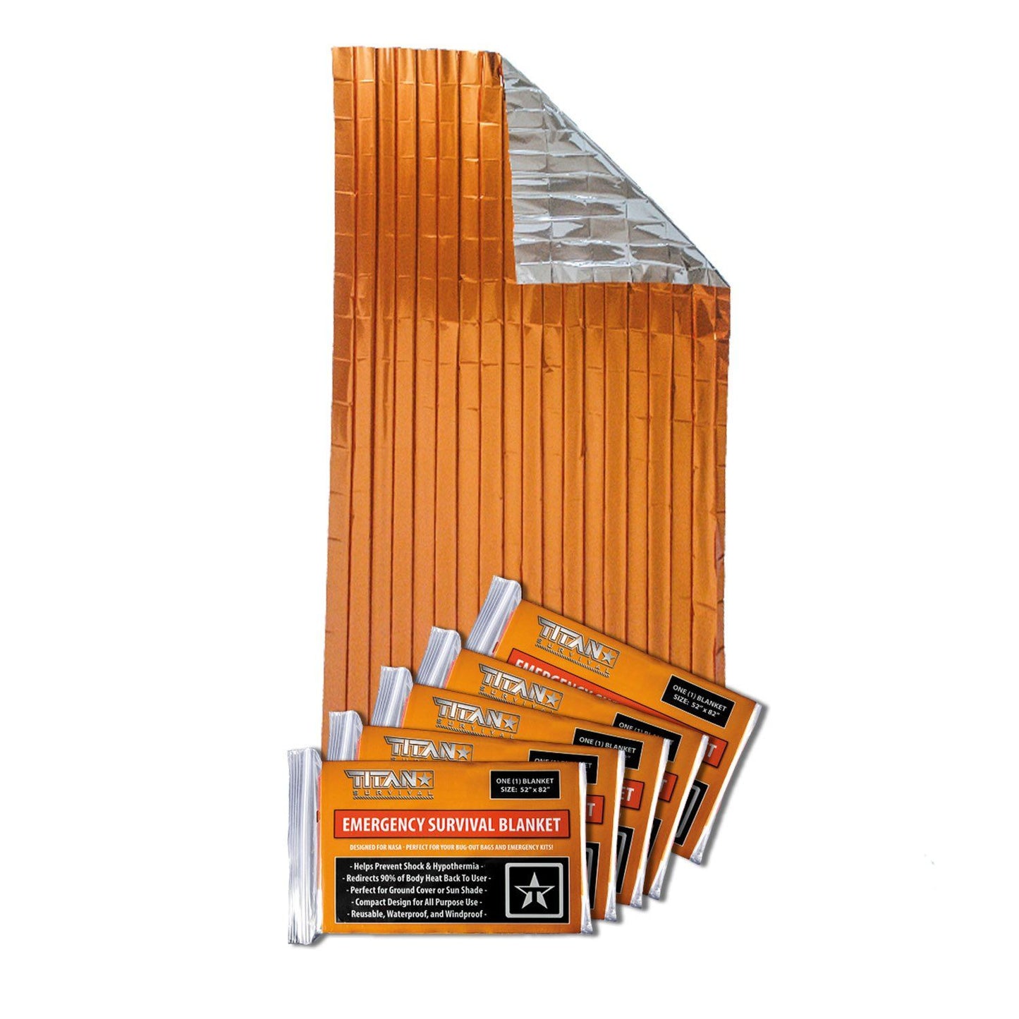 Emergency Survival Blankets, 5-Pack