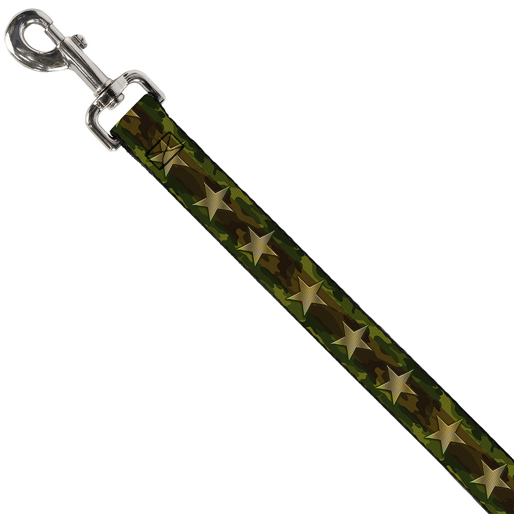 Dog Leash - Star Camo Olive/Gold