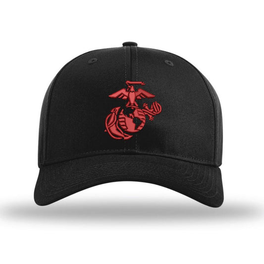 Eagle Globe & Anchor Structured USMC Hat - RED Logo