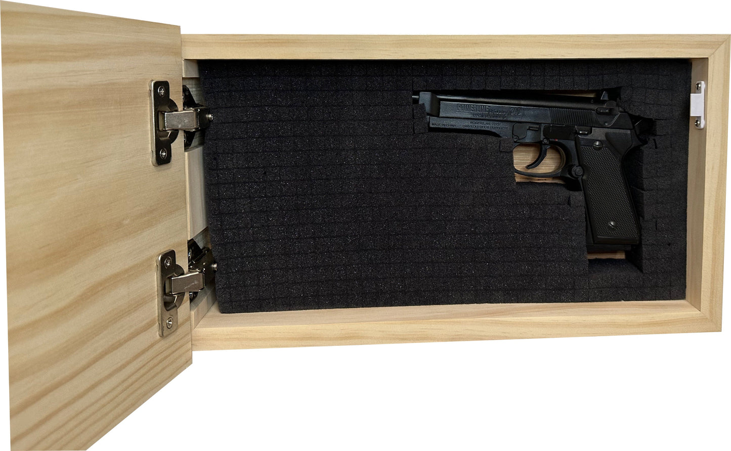 American Flag Hidden Gun Storage Decorative & Secure Wall-Mounted Concealed Gun Cabinet (Natural)