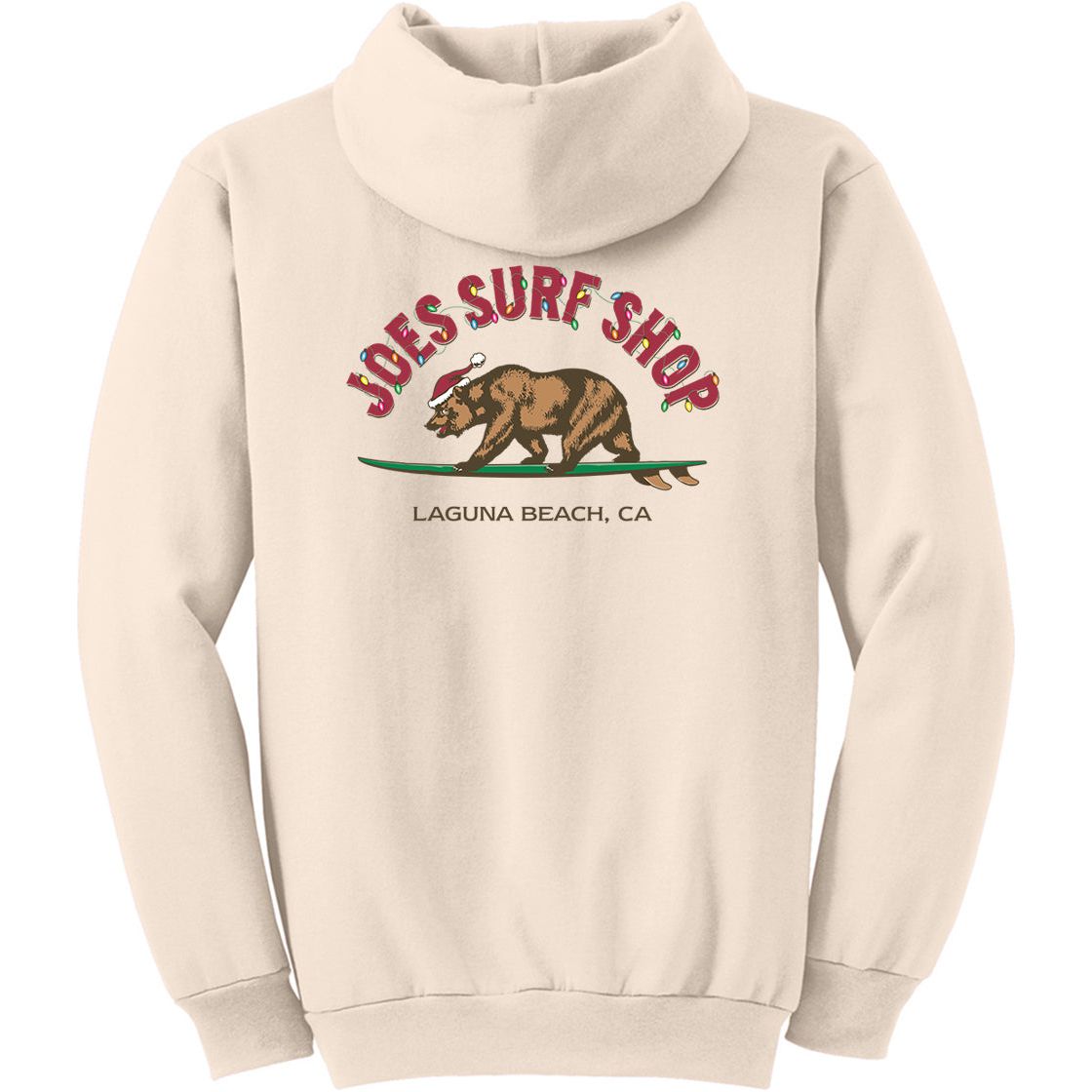 Joe's Surf Shop Christmas Surfing Bear Pullover Surf Hoodie