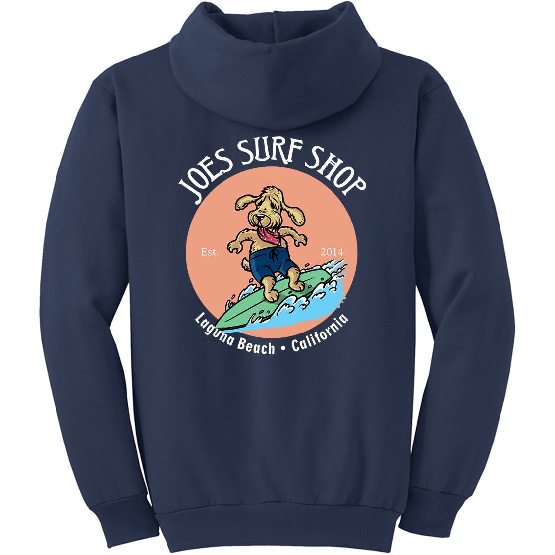 Joe's Surf Shop Teddy the Surfing Dog Pullover Surf Hoodie