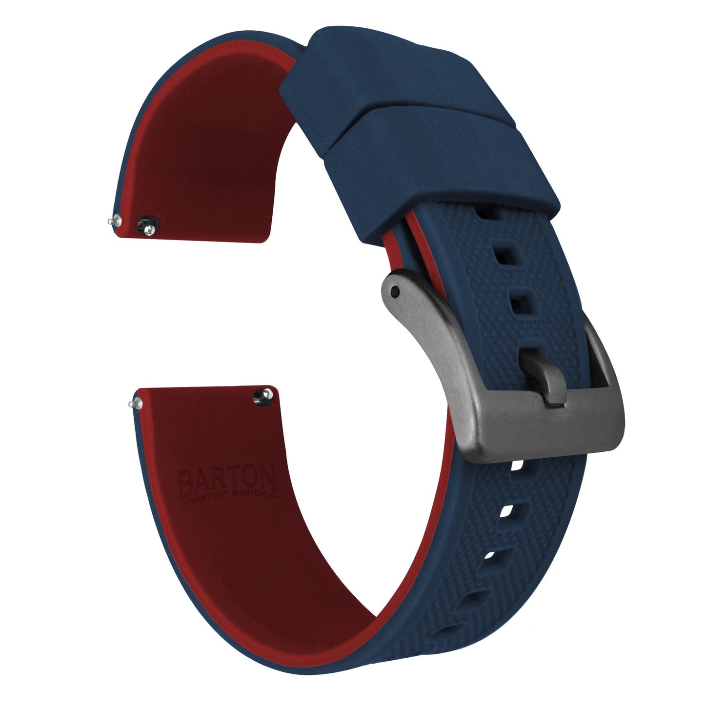 Navy Blue Top Crimson Red Bottom Elite Silicone Watch Band