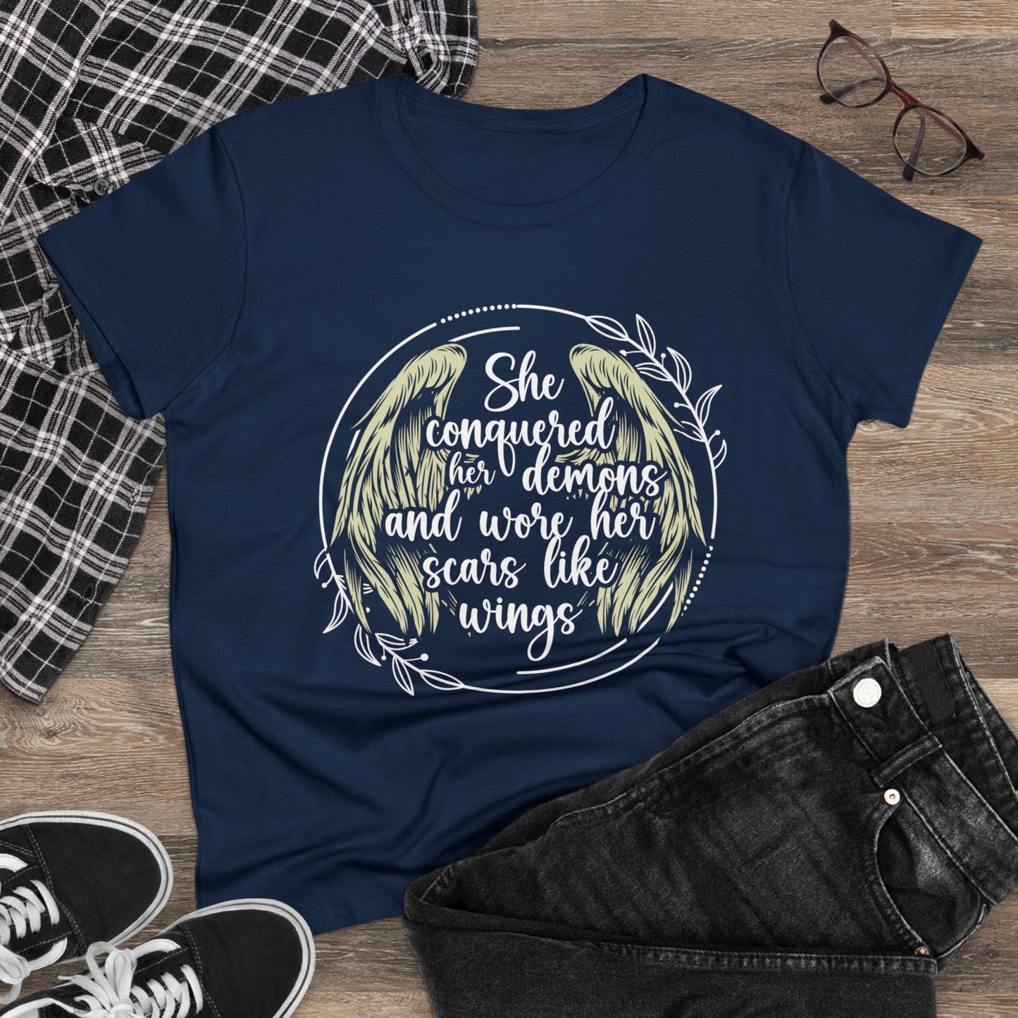 Womens Recovery T-Shirt | Inspiring Sobriety |  She Conquered Her Demons