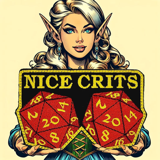 Nice Crits D&D - Roll a set of Natural 20 - Yes they are real -  2.5 x 3.75" Embroidered Patch