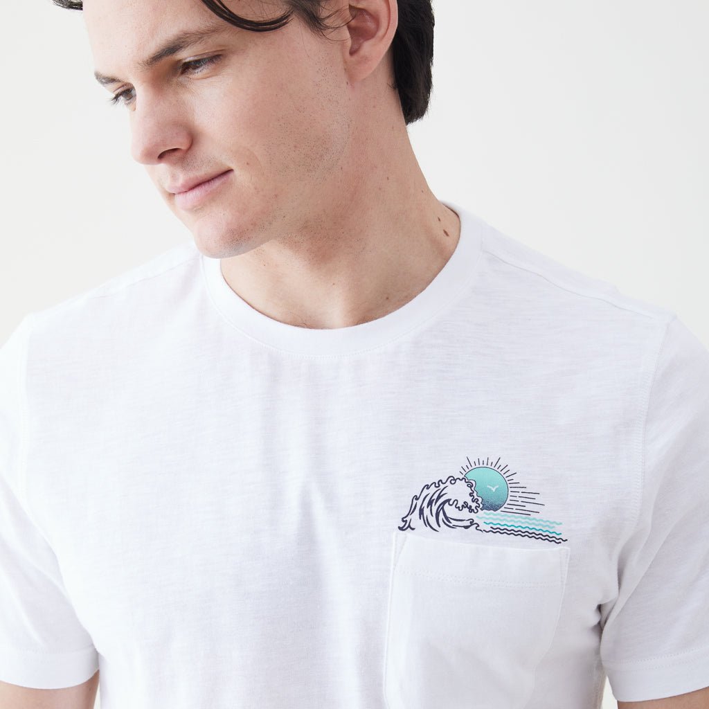 Nick Sunset Pocket Tee - Bright White