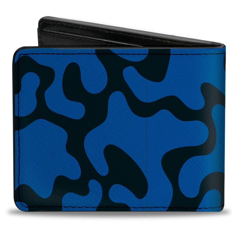 Bi-Fold Wallet - Lilo and Stitch Stitch Tongue Out Smile Camo Blues