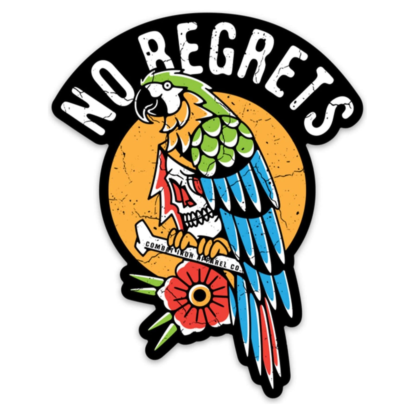 No Regrets Skull Decal