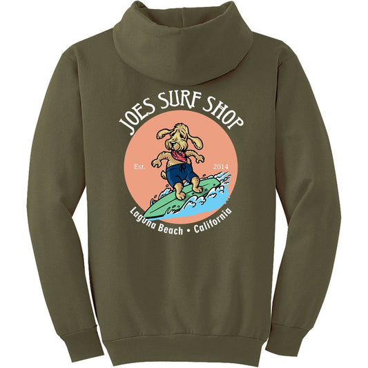 Joe's Surf Shop Teddy the Surfing Dog Pullover Surf Hoodie