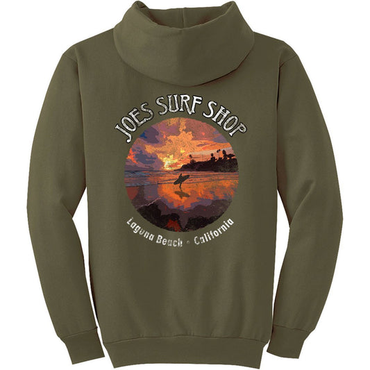 Joe's Surf Shop Sunset Surfer Pullover Surf Hoodie