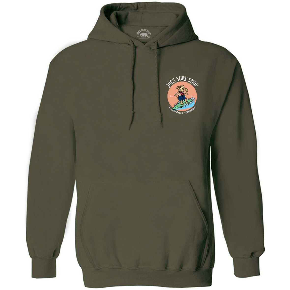 Joe's Surf Shop Teddy the Surfing Dog Pullover Surf Hoodie