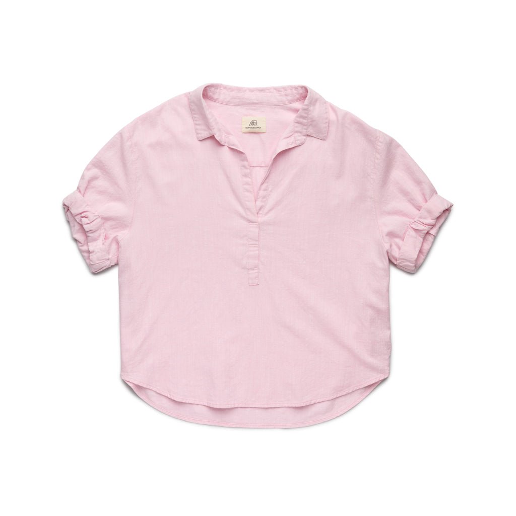 Olivia Slub Popover - Pink