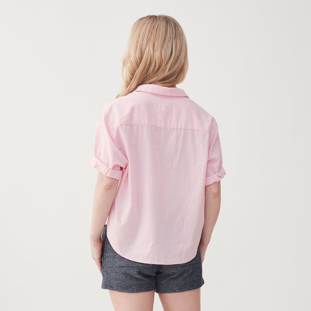 Olivia Slub Popover - Pink