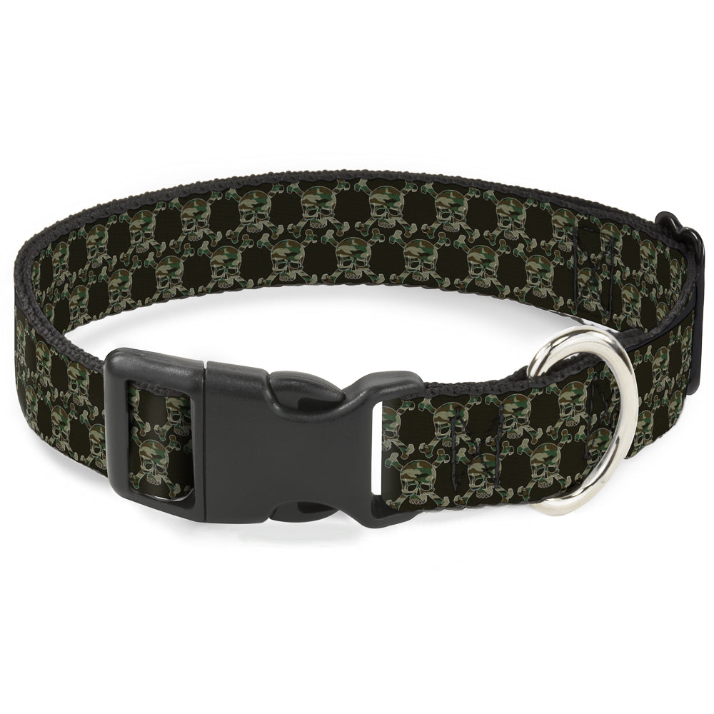 Plastic Clip Collar - Top Skulls Black/Camo Olive