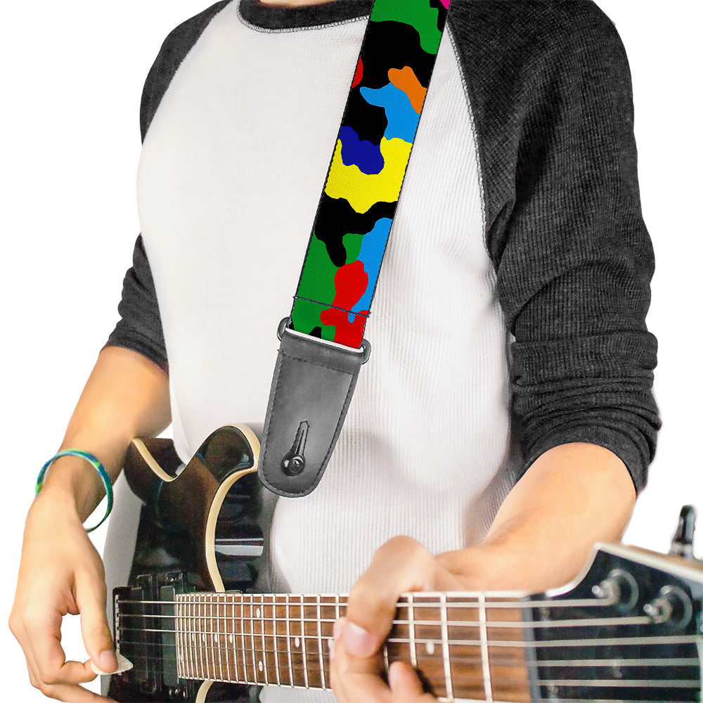 Guitar Strap - Camo Multi Neon