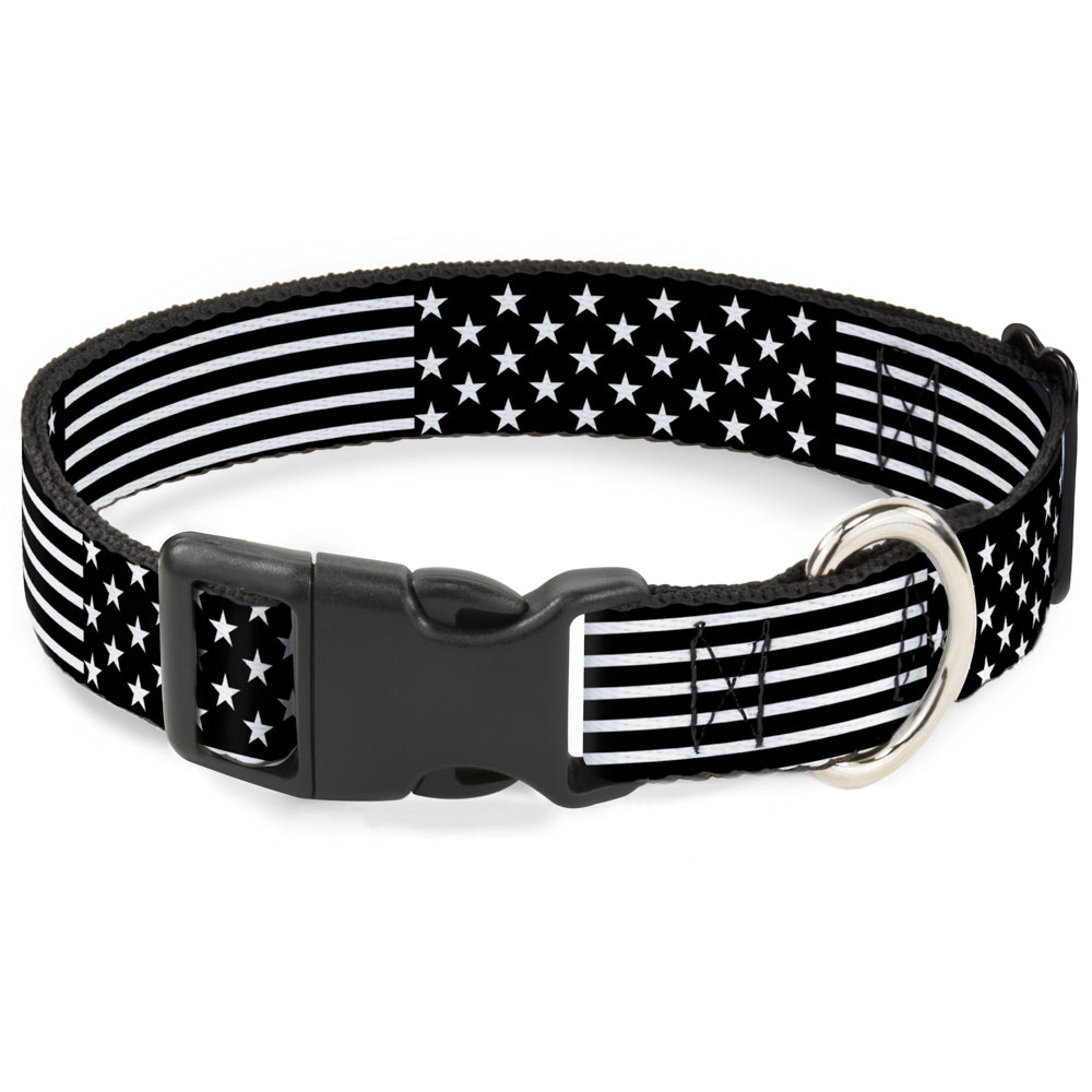 Plastic Clip Collar - Americana Stars & Stripes2 Black/White