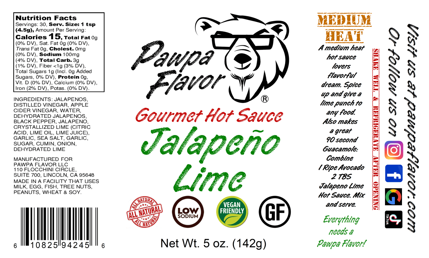 Pawpa Flavor Jalapeno Lime Hot Sauce