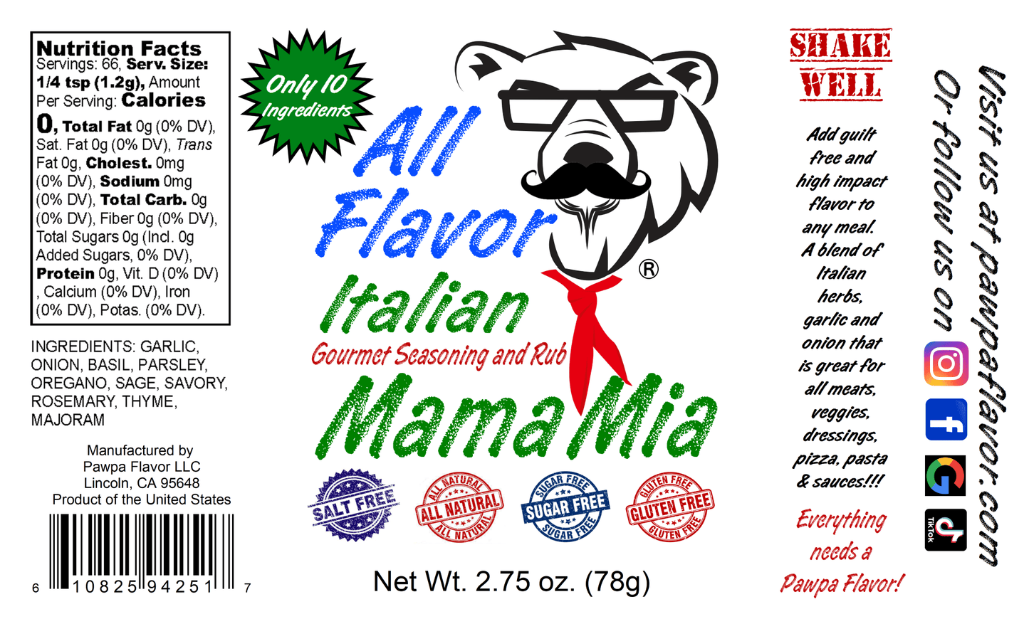 All Flavor Mama Mia Italian Seasoning