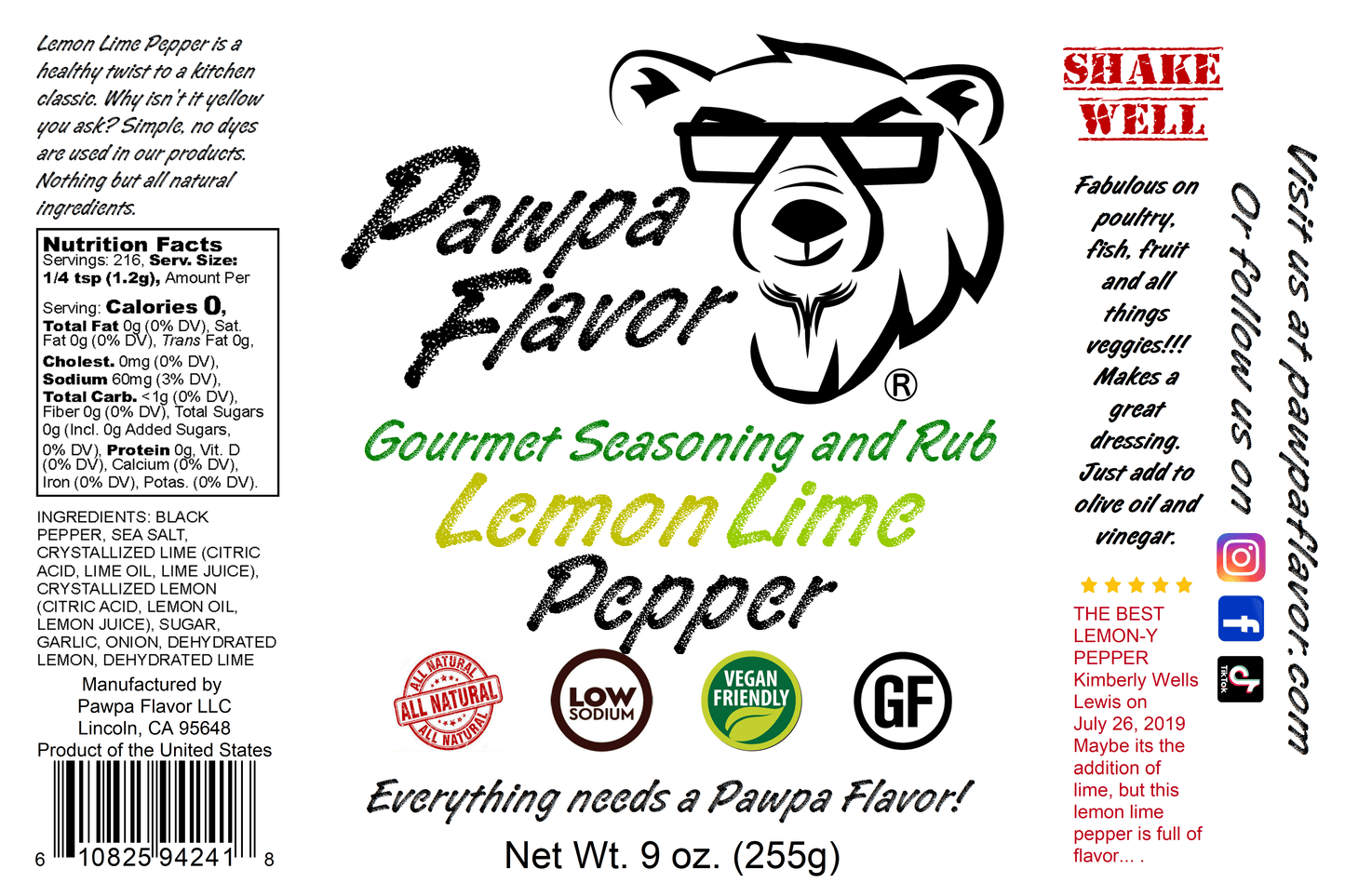 Pawpa Flavor Lemon Lime Pepper