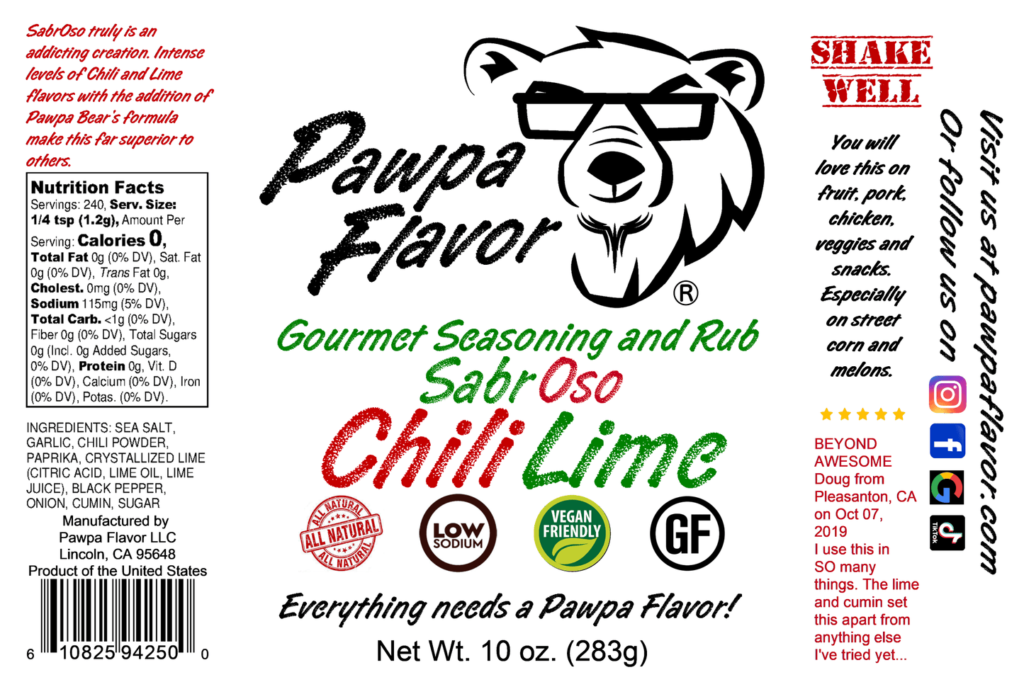 Pawpa Flavor SabrOso Chili Lime