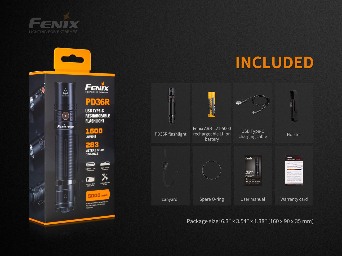 Fenix PD36R Tactical LED Flashlight - Discontinued