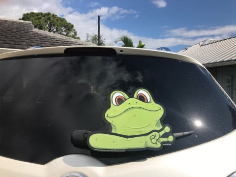 Peace Waving Green Frog